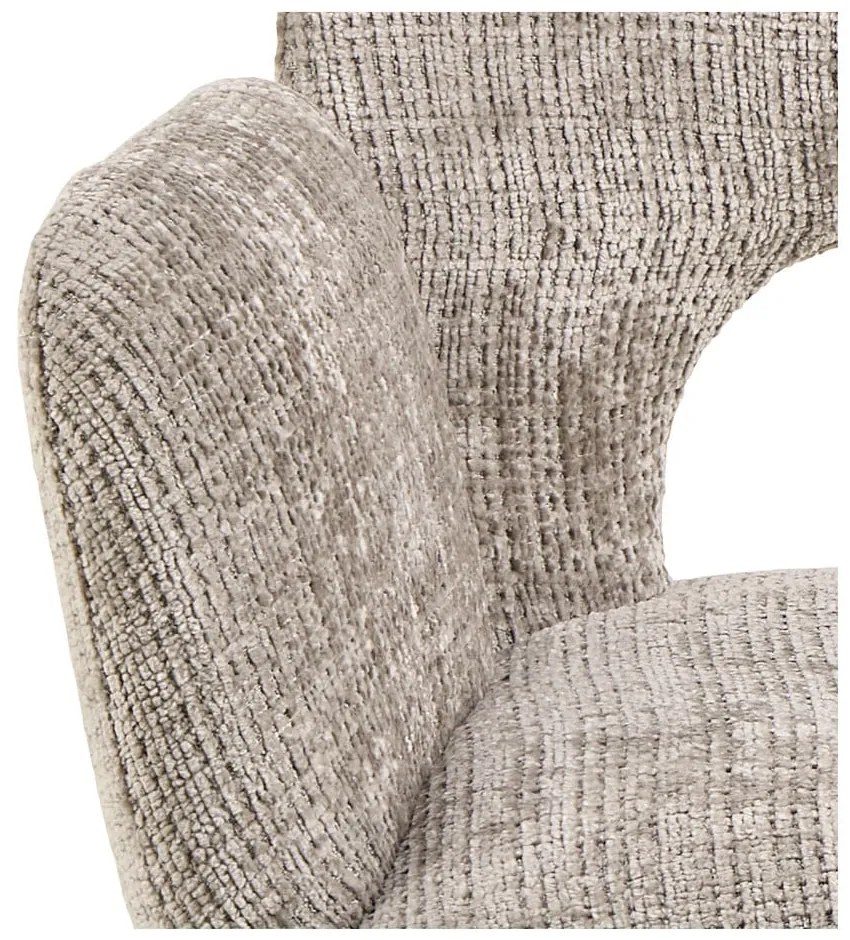 Világosszürke kárpitozott karfás étkezőfotel Graham – Actona