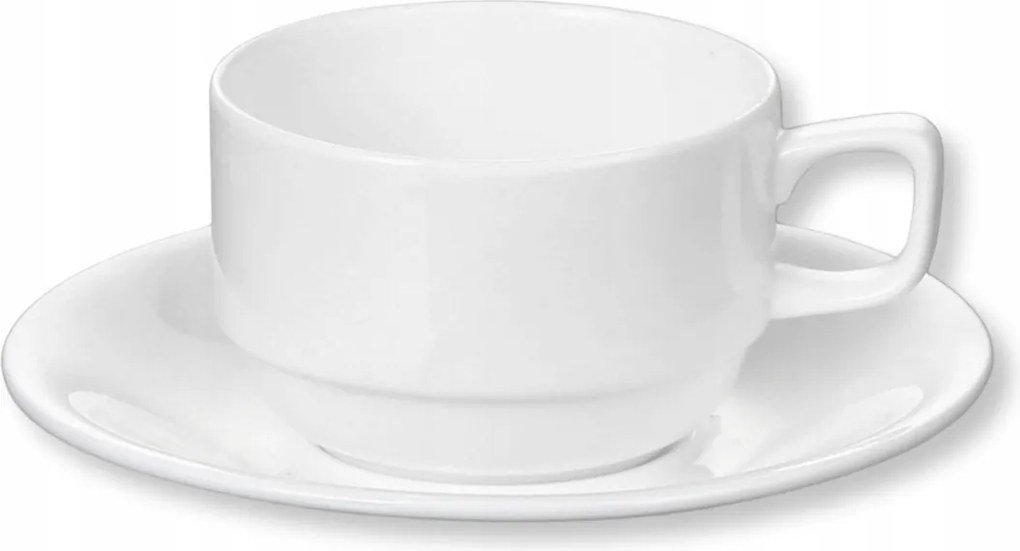 Porcelán csésze csészealjjal, Prémium kávéhoz fehér 220 ml Wilmax