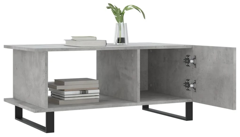 Betonszürke szerelt fa dohányzóasztal 90 x 50 x 40 cm