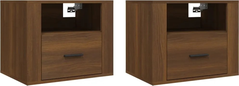 vidaXL 2 db barna tölgyszínű fali éjjeliszekrény 50 x 36 x 40 cm