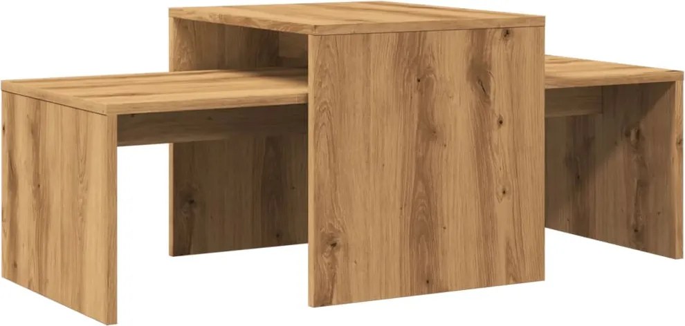 vidaXL kézműves tölgy színű szerelt fa dohányzóasztal 100 x 48 x 40 cm