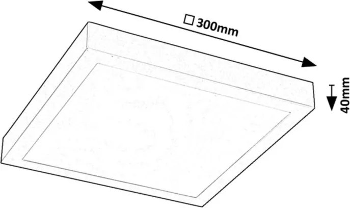Rabalux 71076 Damek2 négyzetes mennyezeti lámpa 18W 1430lm 4000K ip20