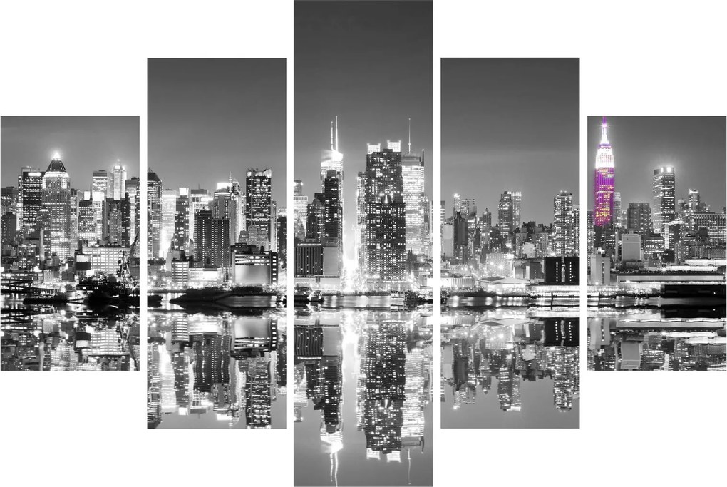 Kép - New York és a lila felhőkarcoló (150x105 cm)