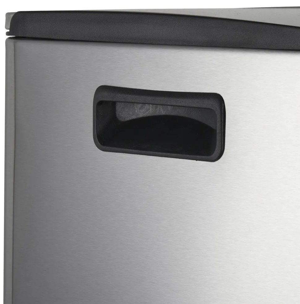 Matt ezüstszínű acél szelektív pedálos szemetes 2x30 l Aliya – Spirella