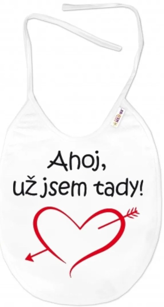 Vízálló előke, 24 x 27 cm - Szia, itt vagyok! Baby Nellys - fehér