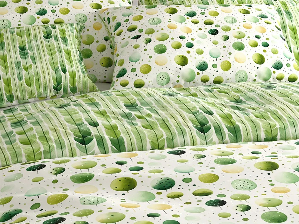 Polipamut ágyneműhuzat GREEN TREES POLY zöld Ágyneműhuzat mérete: 70 x 90 cm | 140 x 220 cm