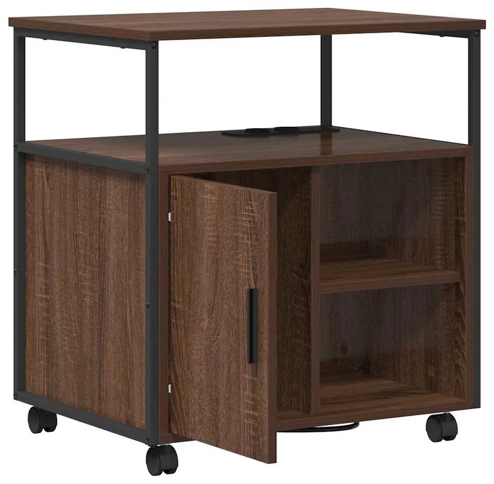 Irodai szekrény kerékkel barna tölgy 61 x 46 x 67 cm Faanyag