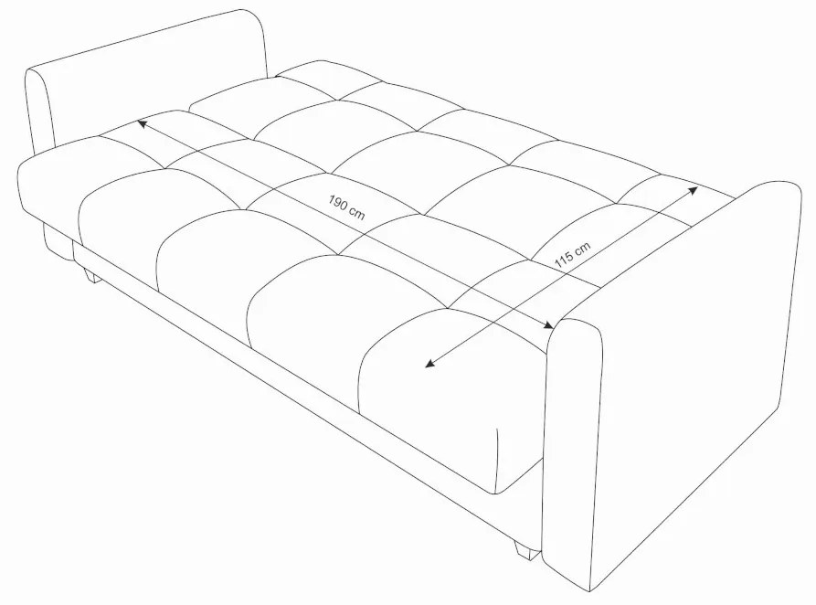 LENTO ágyazható kárpitozott kanapé, 216x95x87 itaka 33