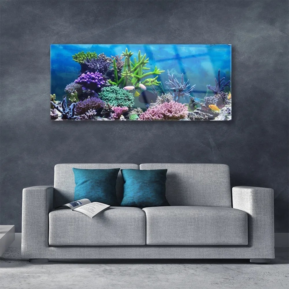 Üvegkép Akváriumi halak a víz alatt 120x60cm