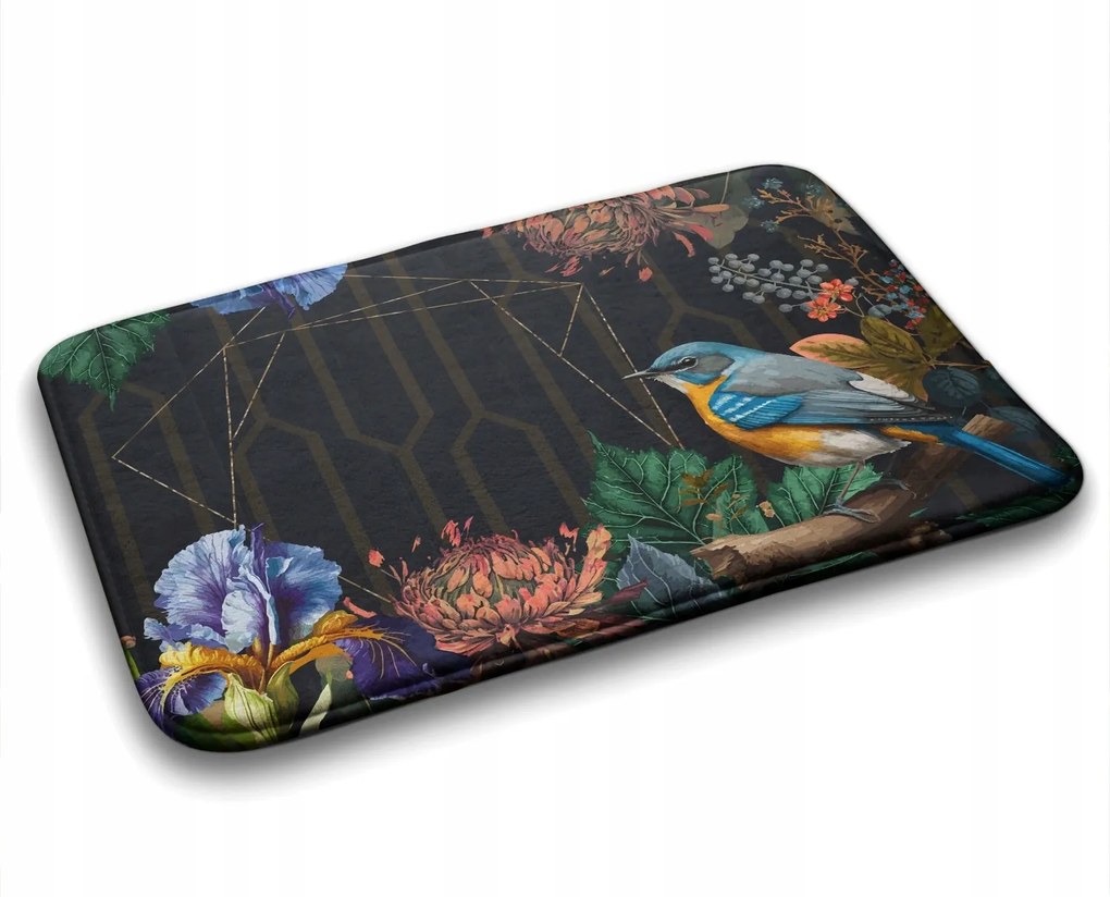 Fürdőszobaszőnyeg vegyes minták Madár Virágok 90x60 cm