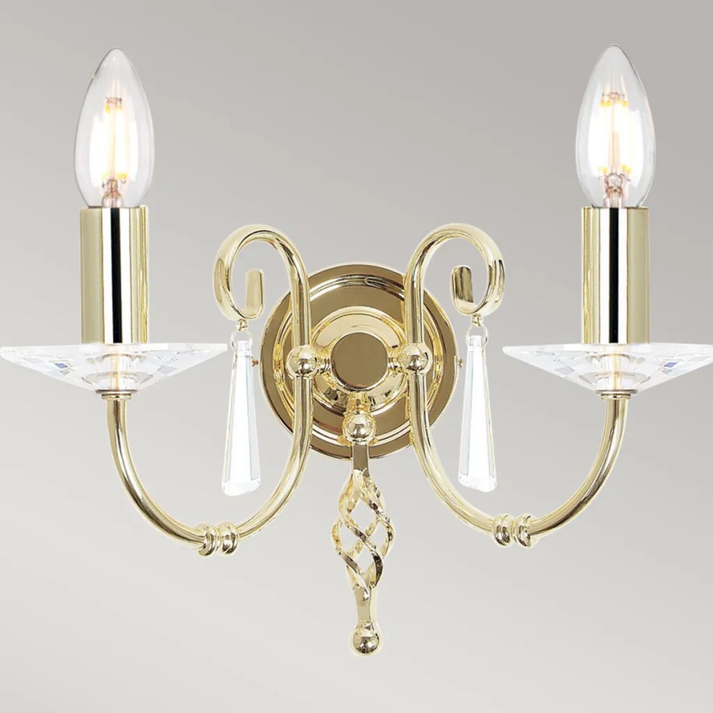 Elstead Lighting AEGEAN AG2-POL-BRASS Fali lámpa 2x60W/E14
