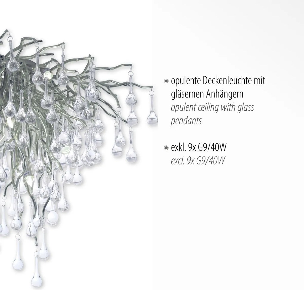 Paul Neuhaus glamour modern mennyezeti lámpa icicle acél pln8091-55