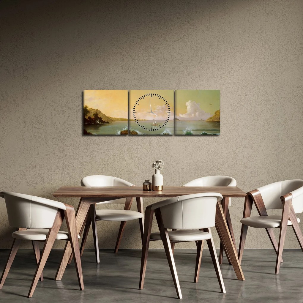 Kép - Martin Johnson Heade, Rio de Janeiro Bay, reprodukciók (órával) (90x30 cm)