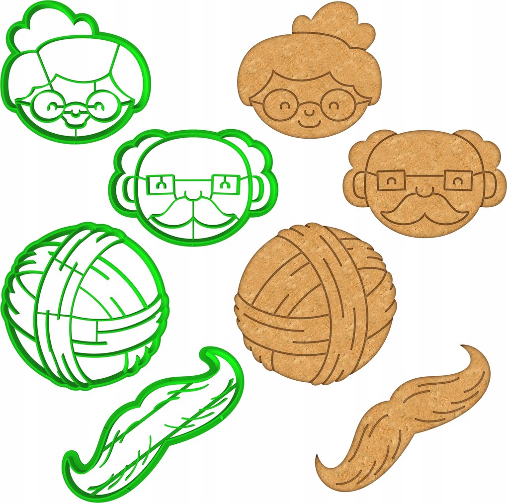 4x Formák Nagymama És Nagypapa Napjára Nagypapa És Nagymama 4db-os szett