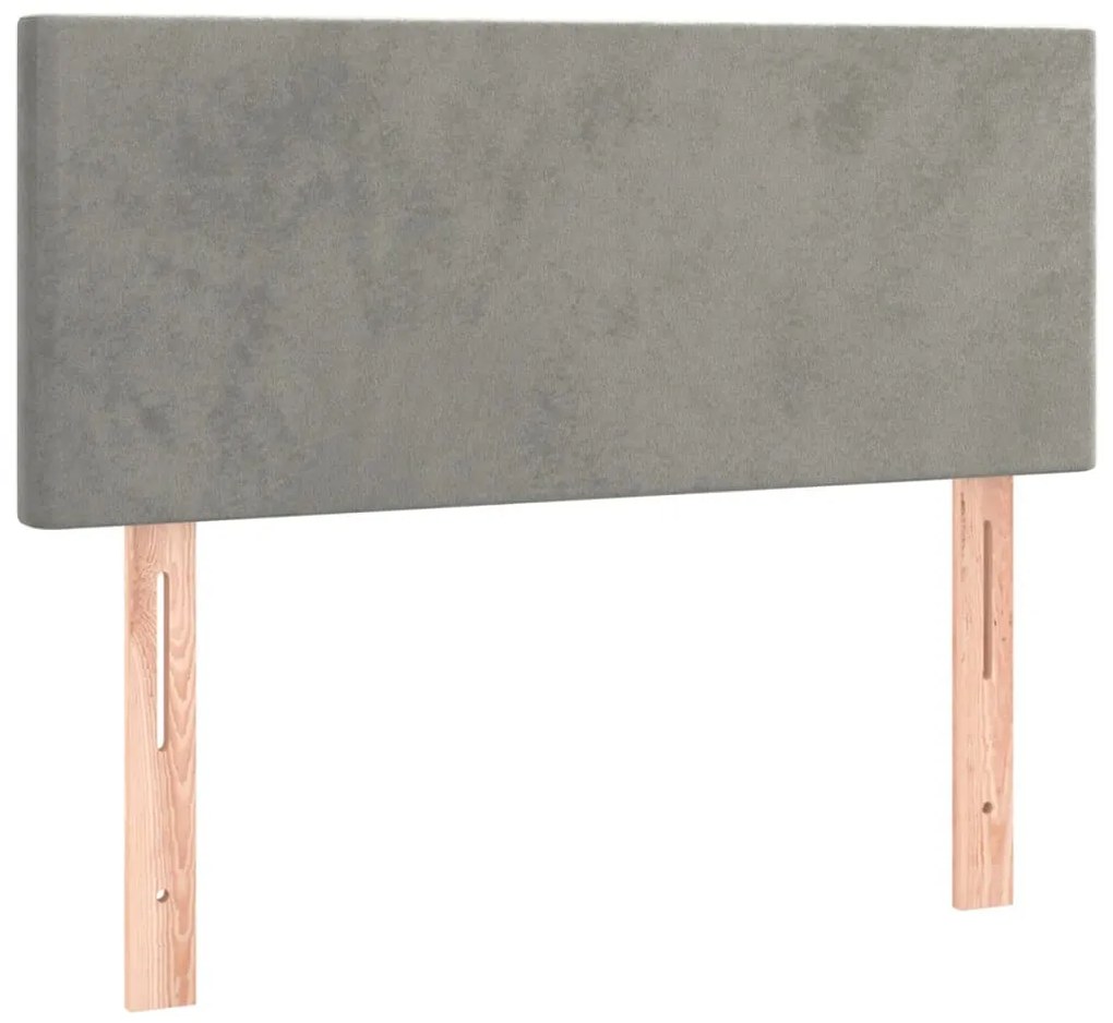 világosszürke bársony fejtámla 90x5x78/88 cm