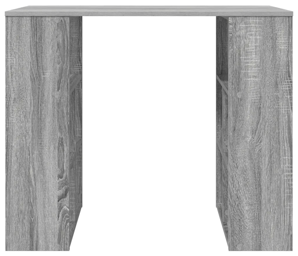 vidaXL Asztal polcokkal Szürke Sonoma 90 x 50 x 75 cm Faanyag