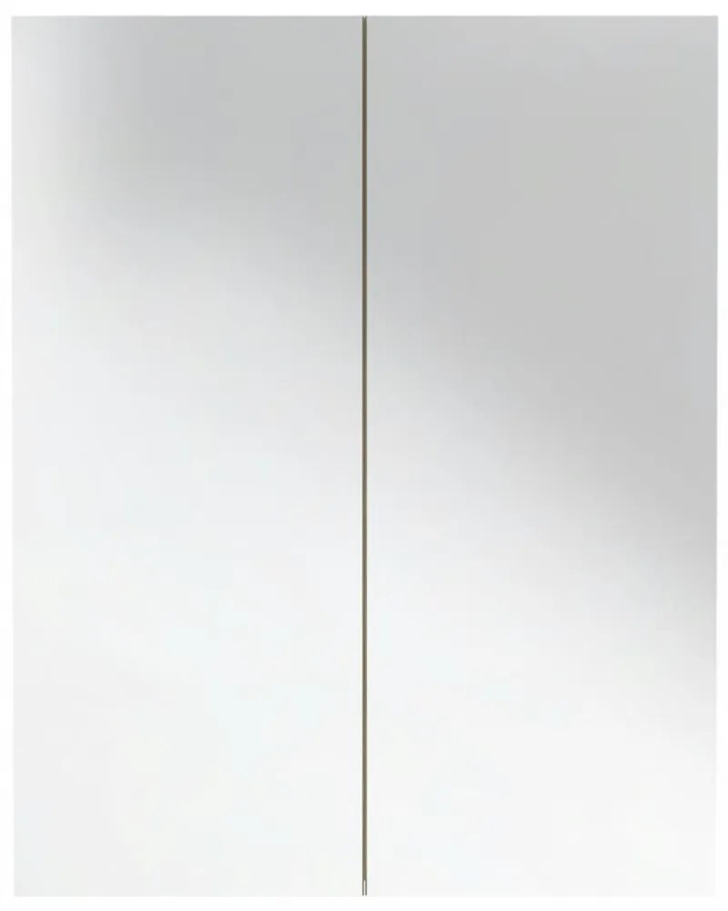 fehér és tölgy MDF tükrös fürdőszobaszekrény 60 x 15 x 75 cm