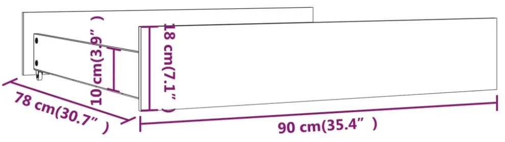 2 db tömör fenyőfa ágyneműtartó fiók