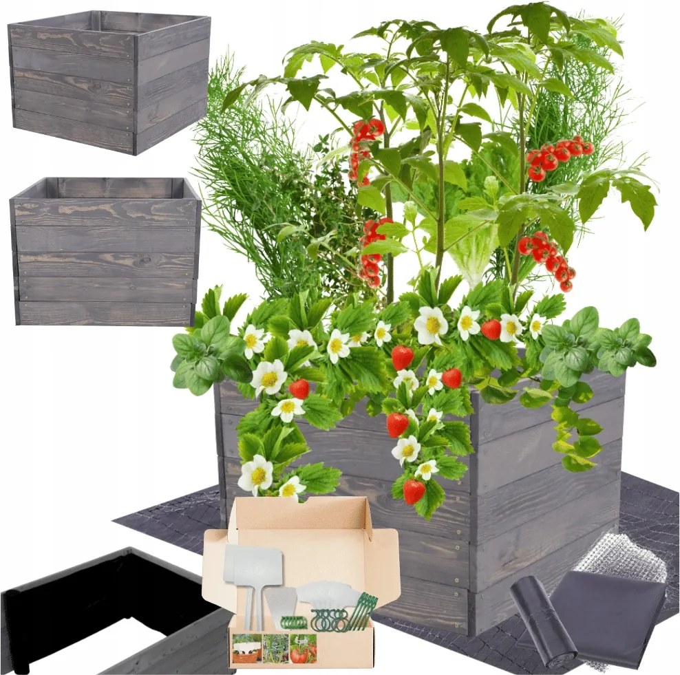 Magasított ágyás zöldséges láda impregnáló kaspó 45x100x90