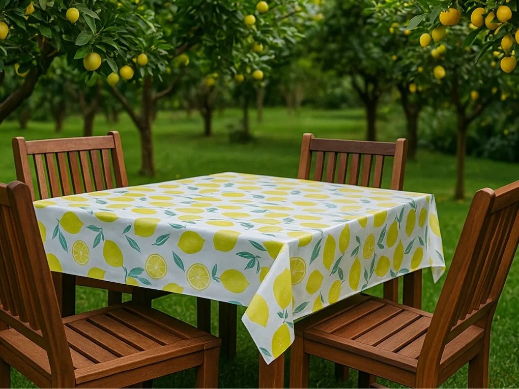 PVC asztalterítő LEMON 130x180 cm, sárga