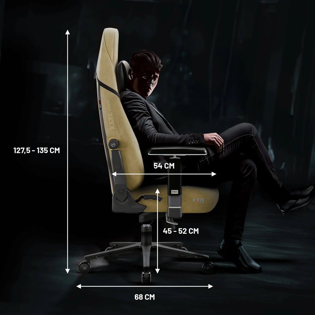 Gamer szék Normal Size arany-fekete: Diablo X-Eye Prime Broken Gold