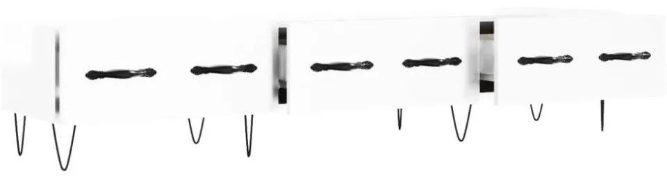fehér magasfényű szerelt fa TV-szekrény 150x36x30 cm