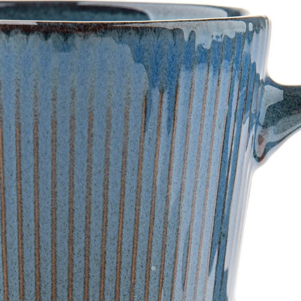 6 darabos kerámia bögrés készlet Rustik 410 ml, kék