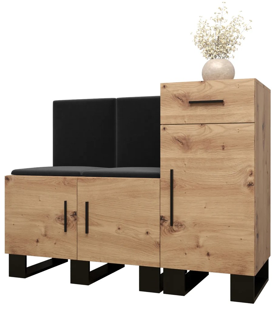 Előszobabútor Amanda 18 (artisan tölgy + fekete). 1086014