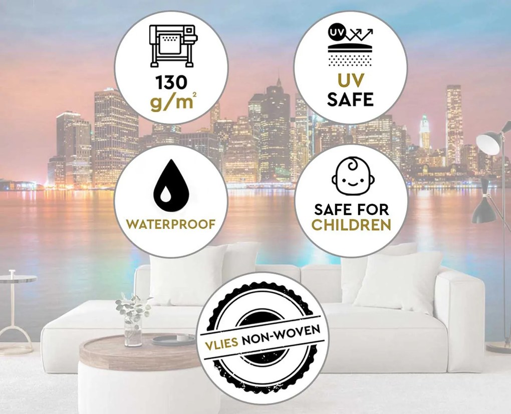 Gario Fotótapéta Manhattan éjszaka Anyag: Vlies, Méret: 150 x 105 cm