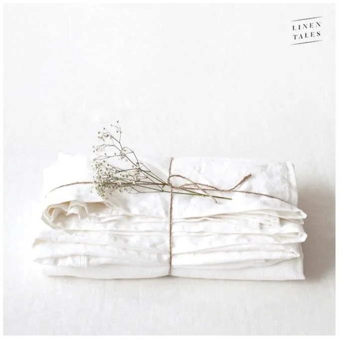Fehér len lepedő 230x270 cm White – Linen Tales
