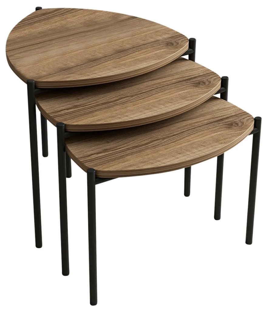 Dohányzóasztal (3 részes) Lenny - Walnut