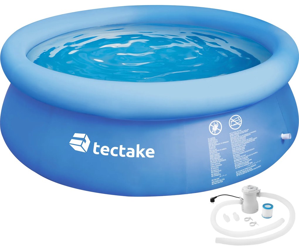 TecTake GmbH 402898 kerek medence szűrős vízforgató szivattyúval ø 300 x 76 cm - kék