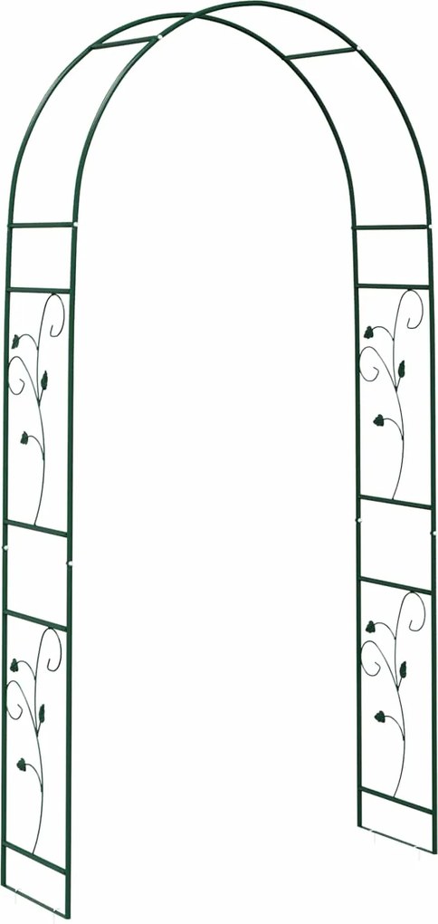 vidaXL Kerti Ív Virágos Zöld 115 x 37 x 231 cm