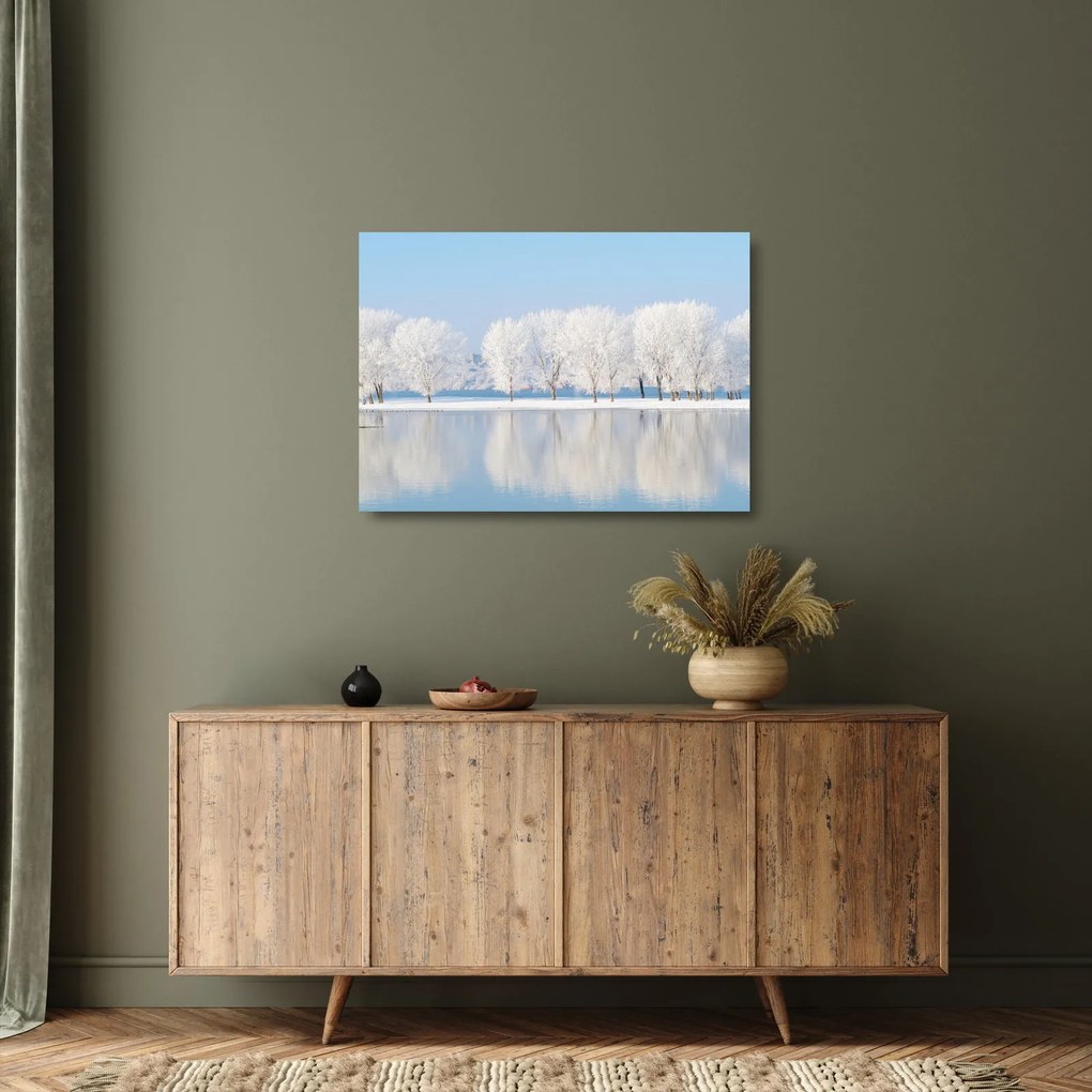 Egy kép egy téli tájról (üvegen) (70x50 cm)