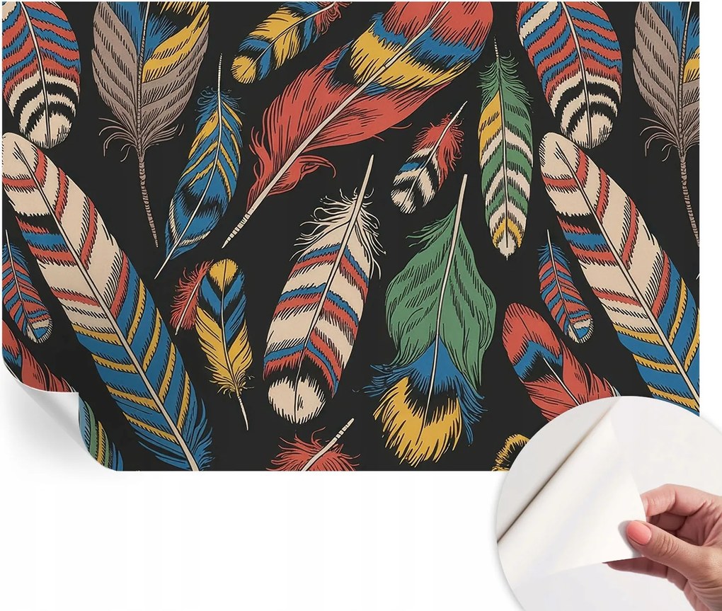 Öntapadós Dekoratív Fotótapéta Hálószobába Színes tollak 104x70 cm