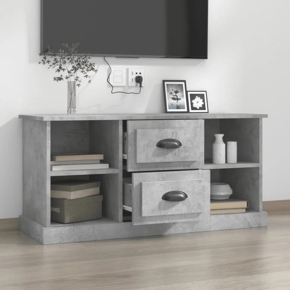 betonszürke szerelt fa TV-szekrény 99,5 x 35,5 x 48 cm
