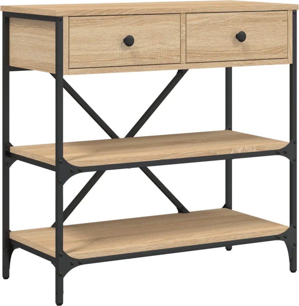 vidaXL sonoma tölgy színű szerelt fa dohányzóasztal 75 x 34,5 x 75 cm