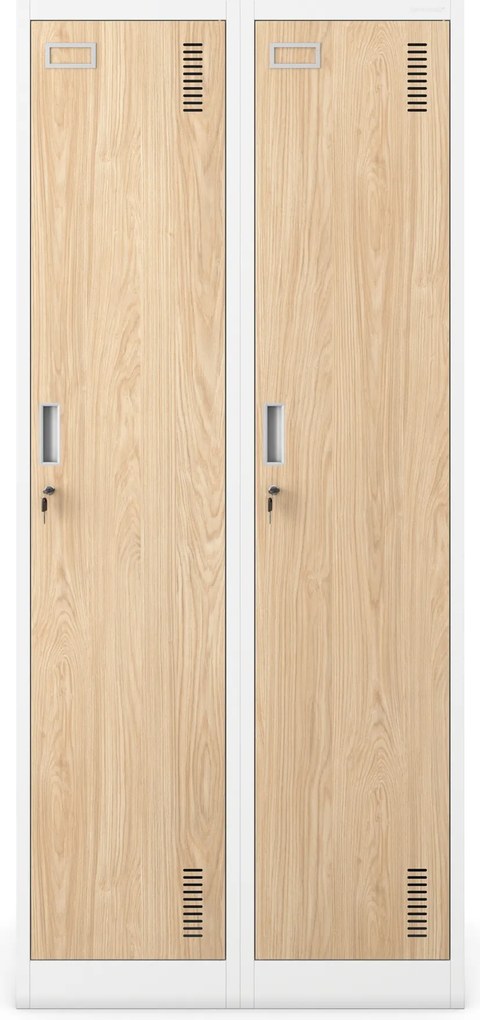 Négyrekeszes munkásszekrény, fehér/sonoma tölgy, 800x1800x500 mm: KACPER Eco Design