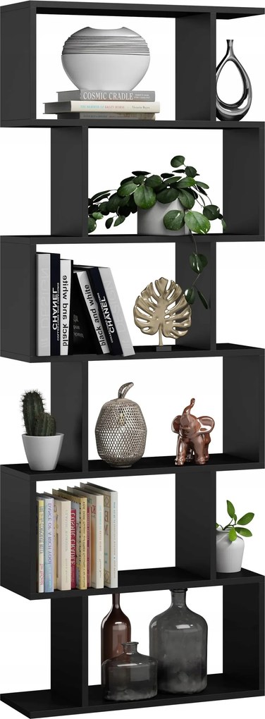 Könyvespolc Bask Max fekete nyitott szekrény polc állvány Per