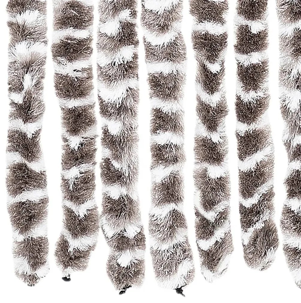 tópszínű és fehér zsenília rovarfüggöny 100 x 200 cm