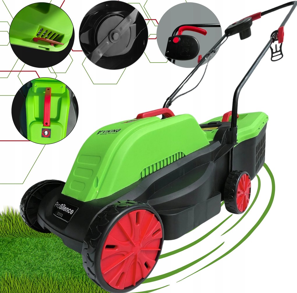 Nagy Teljesítményű Elektromos Fűnyíró 2000 W-os Indukciós Motorral Viking