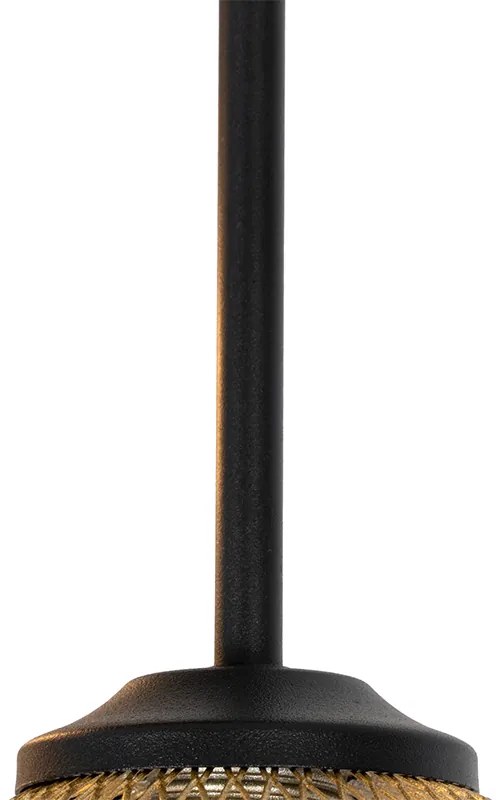 Art Deco mennyezeti lámpa fekete arannyal 9 lámpás - Athens Wire