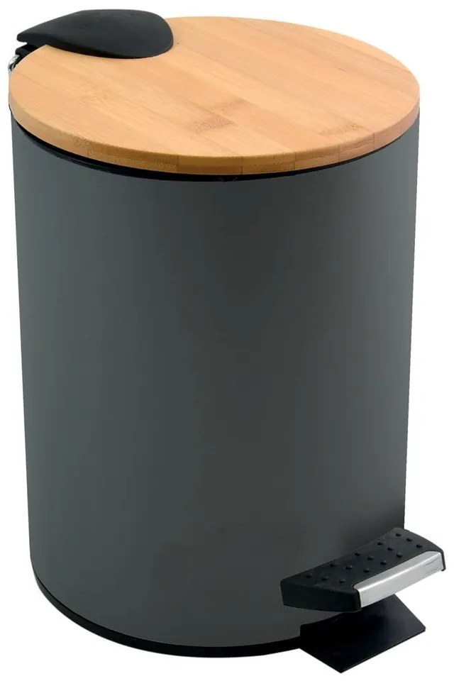 Sötétszürke acél pedálos szemetes 3 l Adonis – Spirella