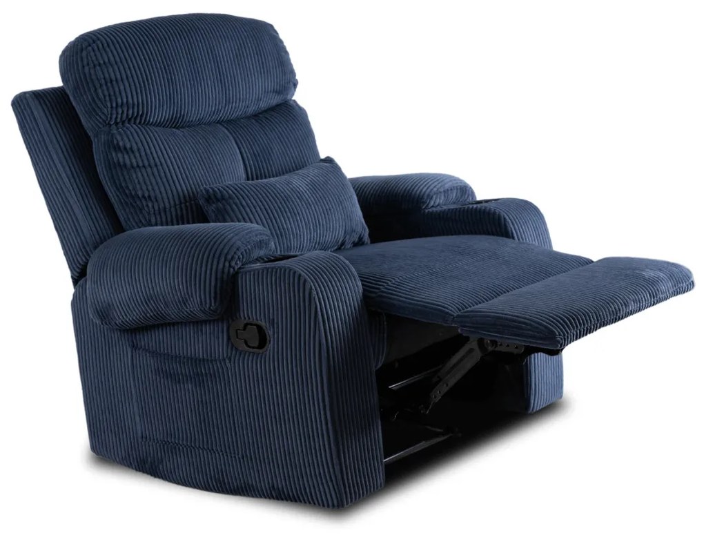 TV és Relaxfotel Sötétkék Kordbársony Szövettel. TORRES