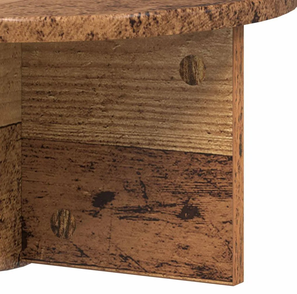 vidaXL Falpolc Falra szerelhető 2 pcs Öreg fa 38 x 19 x 19 cm Faanyag