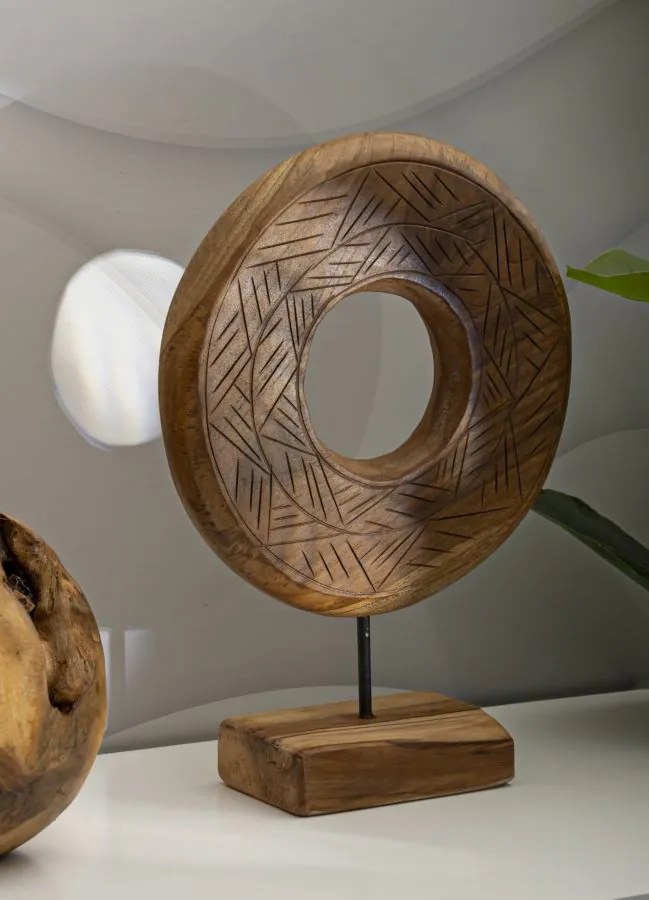 Szobor dorat teak 28x10x38cm
