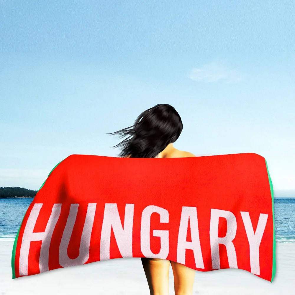 Hungary piros strandtörölköző