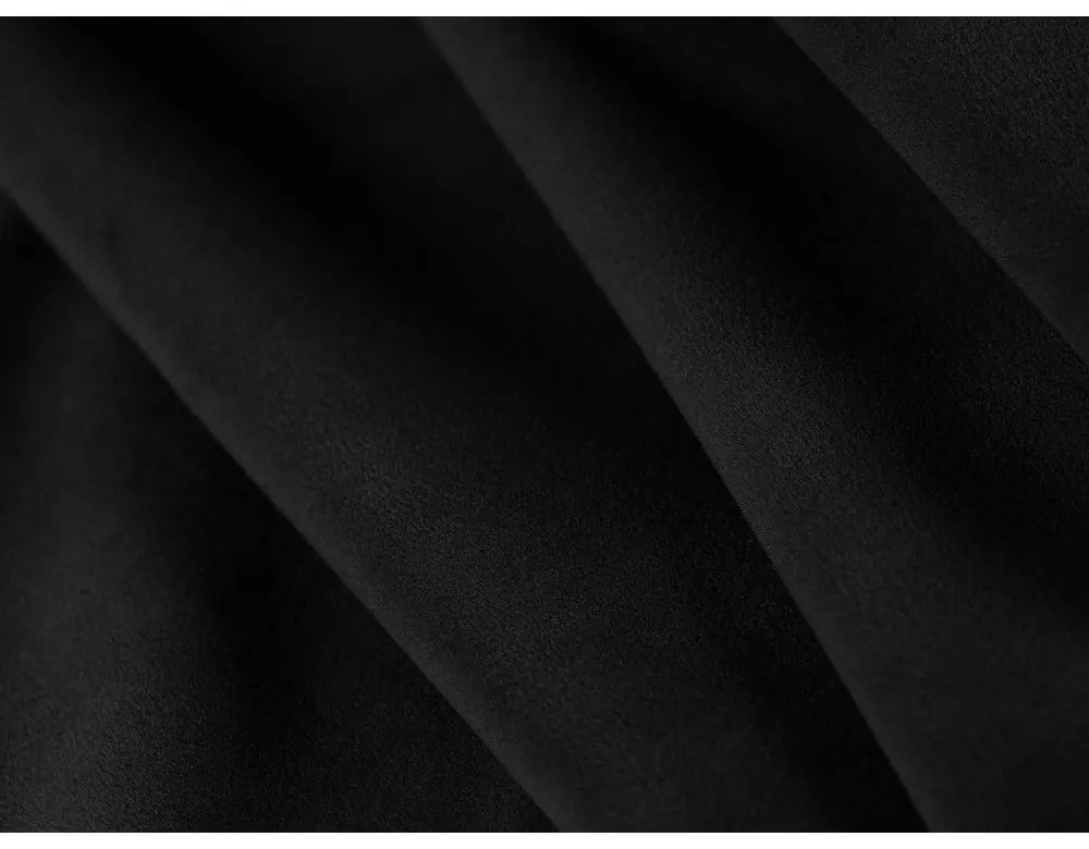 Fekete bársony kanapé 188 cm Bellis – Micadoni Home