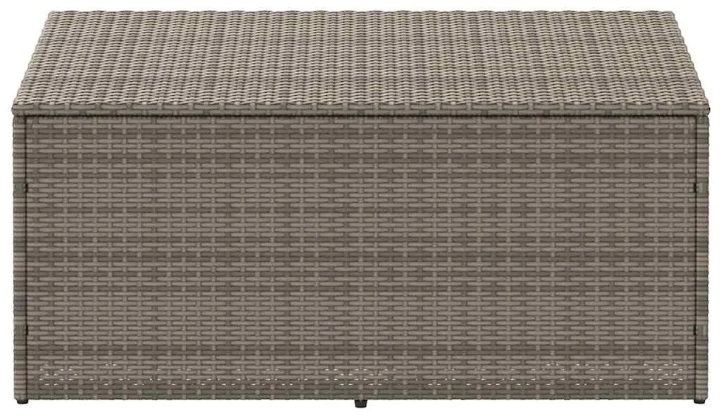szürke polyrattan kerti tárolóláda 110 x 50 x 58 cm