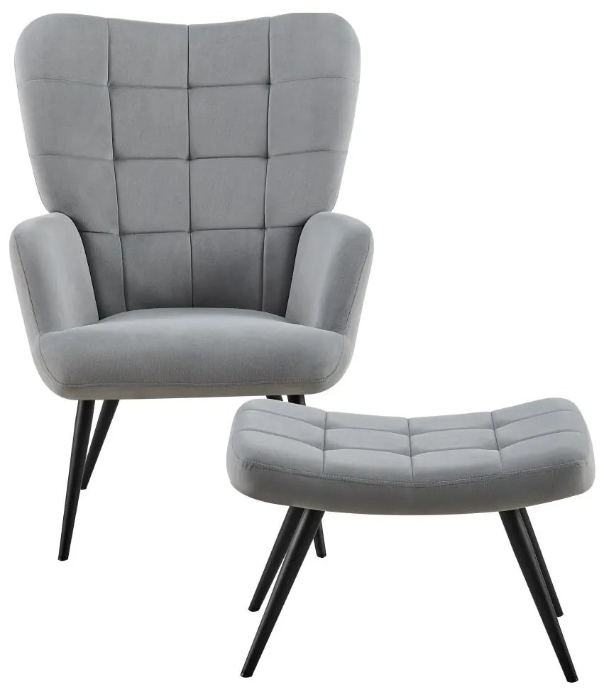 Fotel lábtartóval Halago (szürke + fekete) . 1116357